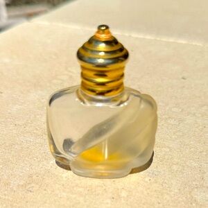 Elegant Gold and Cream Glass Perfume Bottle